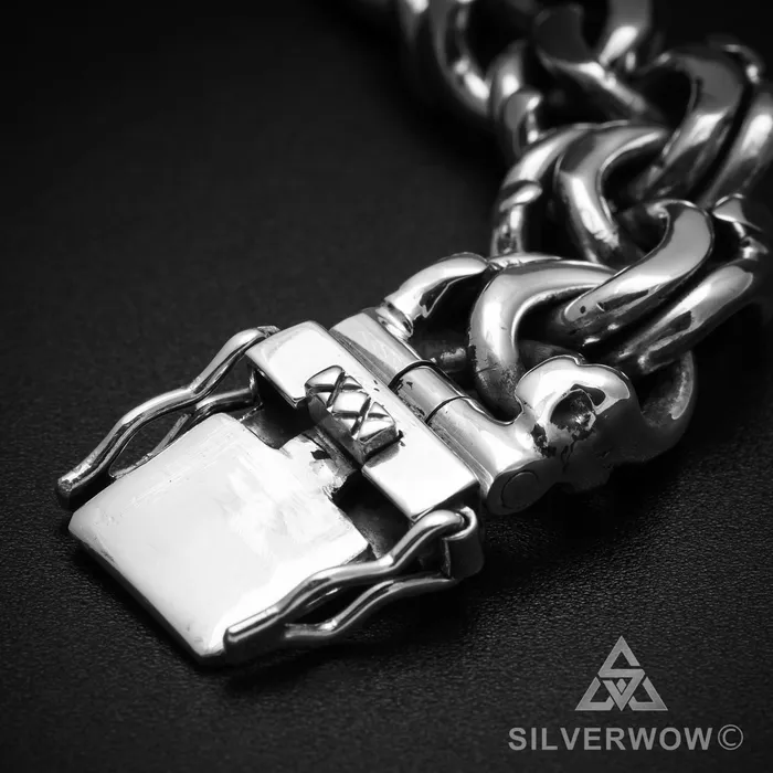 Mexican Garibaldi Link Mens Bracelet silverwow Bracelets