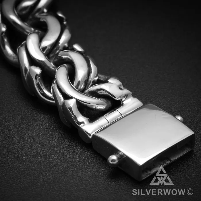 Mexican Garibaldi Link Mens Bracelet silverwow Bracelets