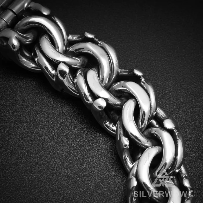 Mexican Garibaldi Link Mens Bracelet silverwow Bracelets