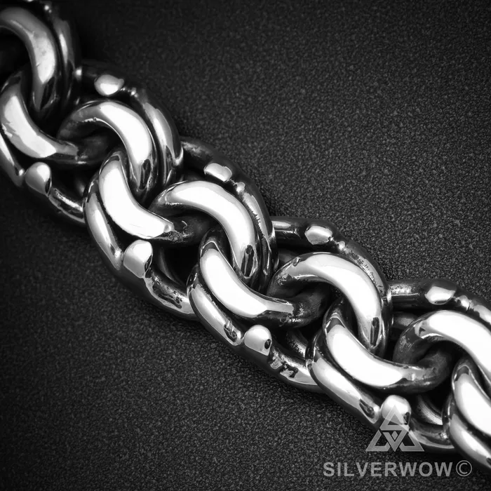 Mexican Garibaldi Link Mens Bracelet silverwow Bracelets