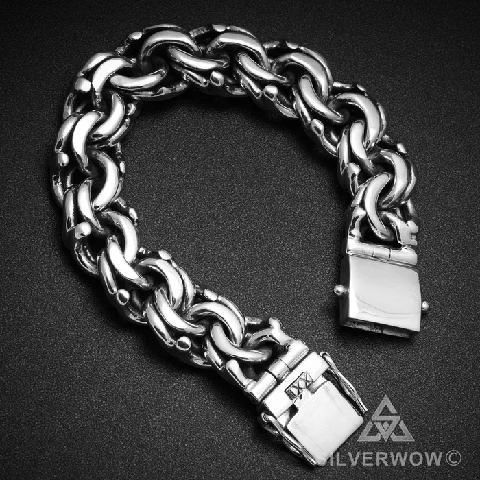 Mexican Garibaldi Link Mens Bracelet silverwow Bracelets