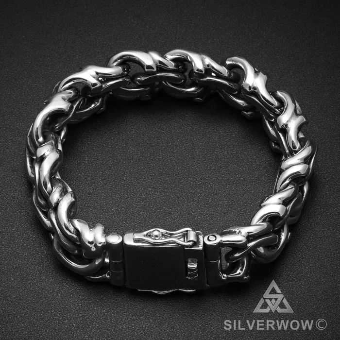 Mexican Garibaldi Link Mens Bracelet silverwow Bracelets