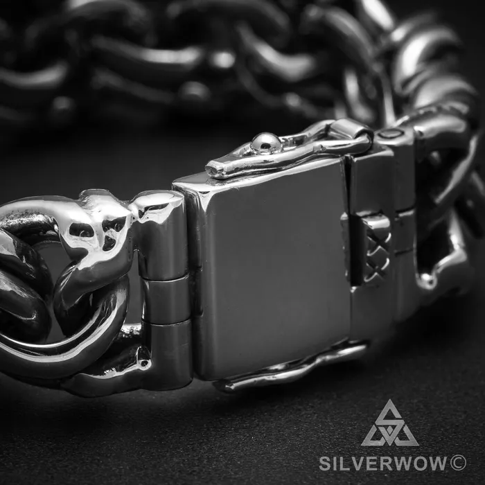 Mexican Garibaldi Link Mens Bracelet silverwow Bracelets