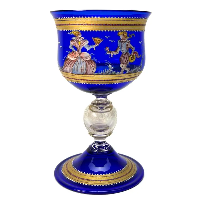 MuranoVitrum Earrings Hand Painted Barovier Cup