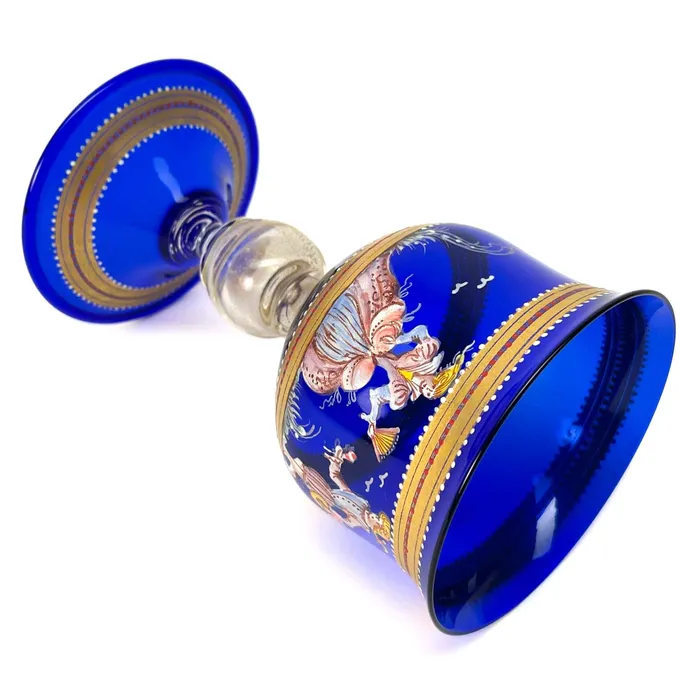 MuranoVitrum Earrings Hand Painted Barovier Cup