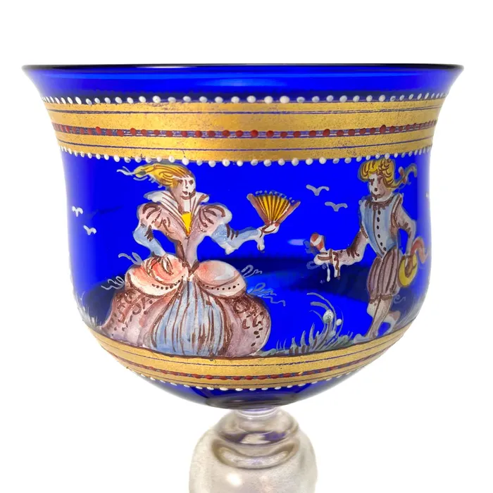 MuranoVitrum Earrings Hand Painted Barovier Cup