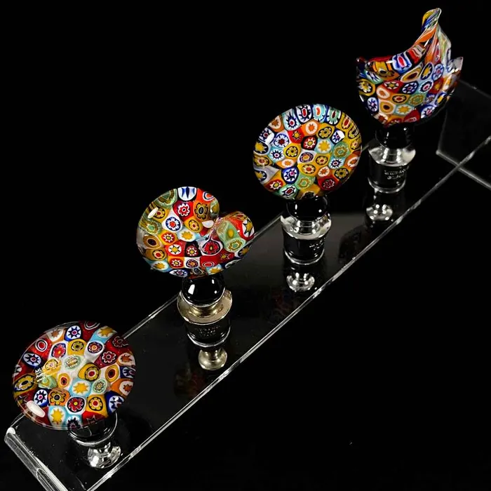 MuranoVItrum Earrings Party Glass Wine Stopper Millefiori