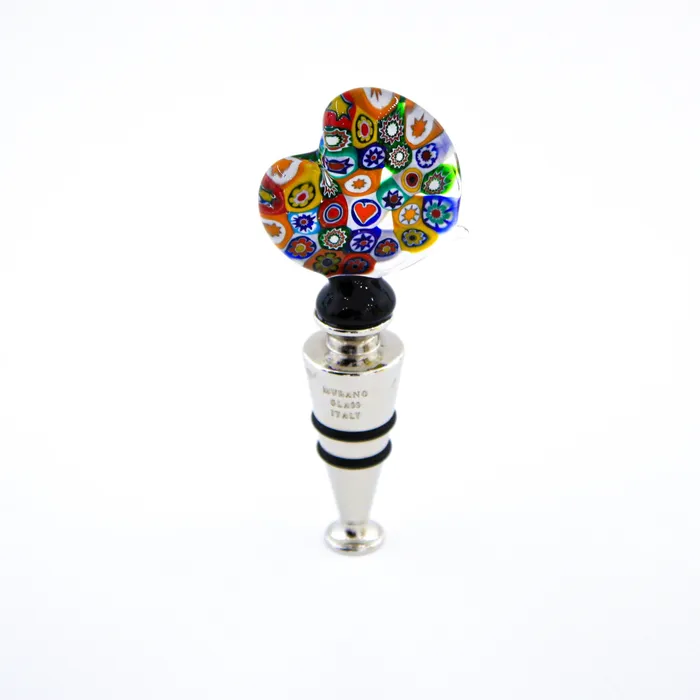 MuranoVItrum Earrings Party Glass Wine Stopper Millefiori MuranoVItrum Earrings Party Glass Wine Stopper Millefiori