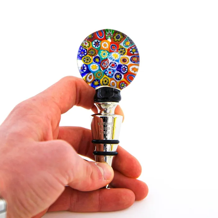 MuranoVItrum Earrings Party Glass Wine Stopper Millefiori MuranoVItrum Earrings Party Glass Wine Stopper Millefiori