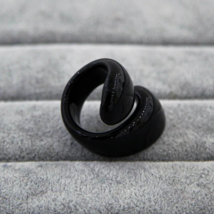 MuranoVItrum Rings Black Ring Handmade Spiral Murano Glass MuranoVItrum Rings Black Ring Handmade Spiral Murano Glass
