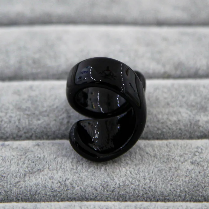 MuranoVItrum Rings Black Ring Handmade Spiral Murano Glass MuranoVItrum Rings Black Ring Handmade Spiral Murano Glass
