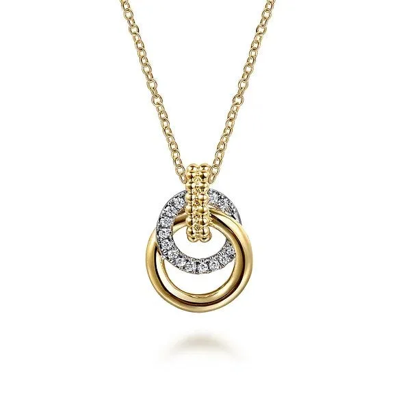 Necklaces 14K White Yellow Gold Bujukan Diamond Pendant Necklace GABRIEL CO Necklaces 14K White Yellow Gold Bujukan Diamond Pendant Necklace GABRIEL CO