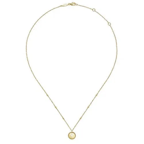 Necklaces 14K Yellow Gold Bujukan Cross Pendant Necklace GABRIEL CO