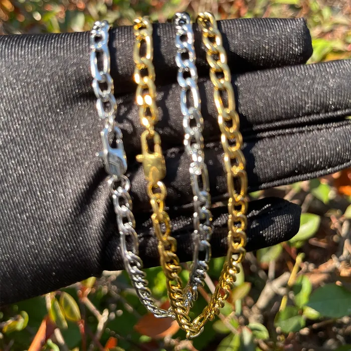 Necklaces 5MM Stainless Steel Figaro Class Chain Necklace Stainless Steel