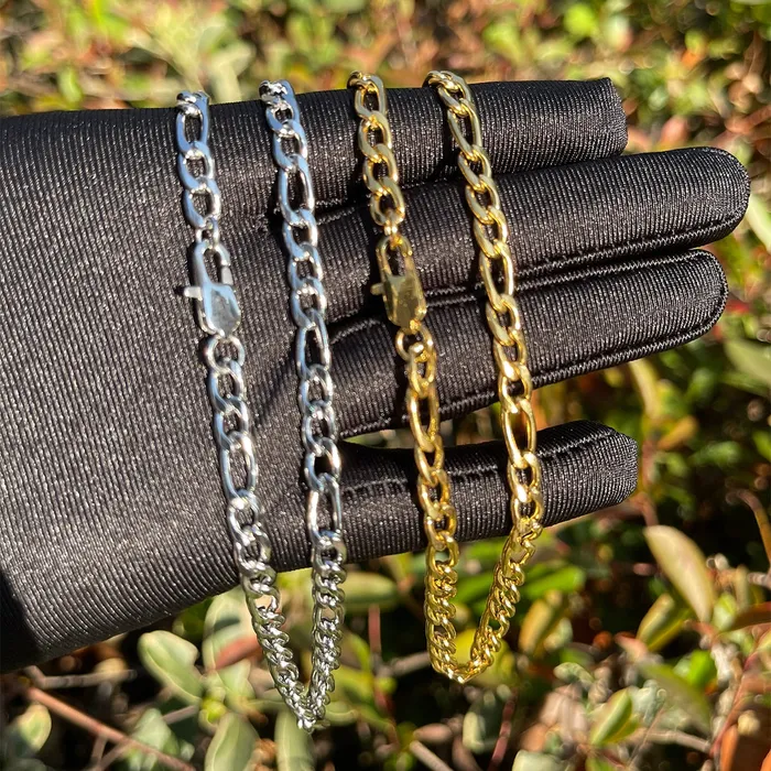 Necklaces 5MM Stainless Steel Figaro Class Chain Necklace Stainless Steel