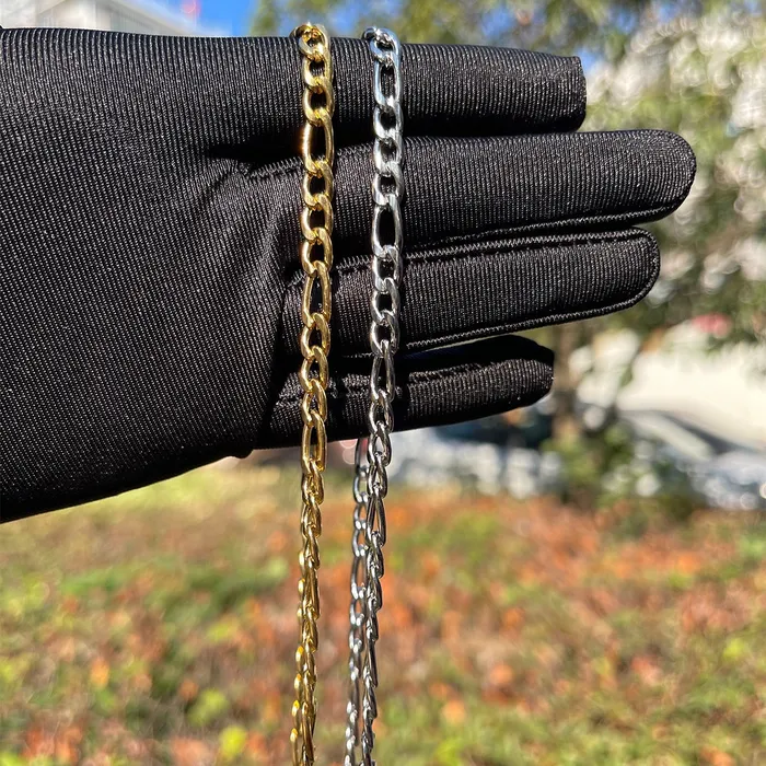 Necklaces 5MM Stainless Steel Figaro Class Chain Necklace Stainless Steel