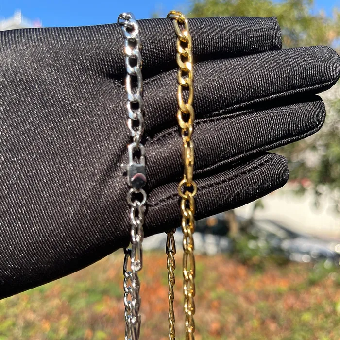 Necklaces 5MM Stainless Steel Figaro Class Chain Necklace Stainless Steel