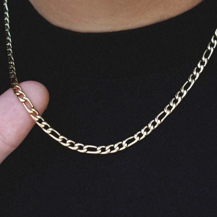 Necklaces 5MM Stainless Steel Figaro Class Chain Necklace Stainless Steel