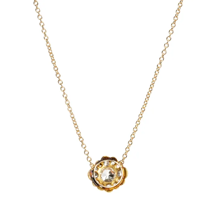 Necklaces Antique Diamond Cluster Necklace Bell Bird