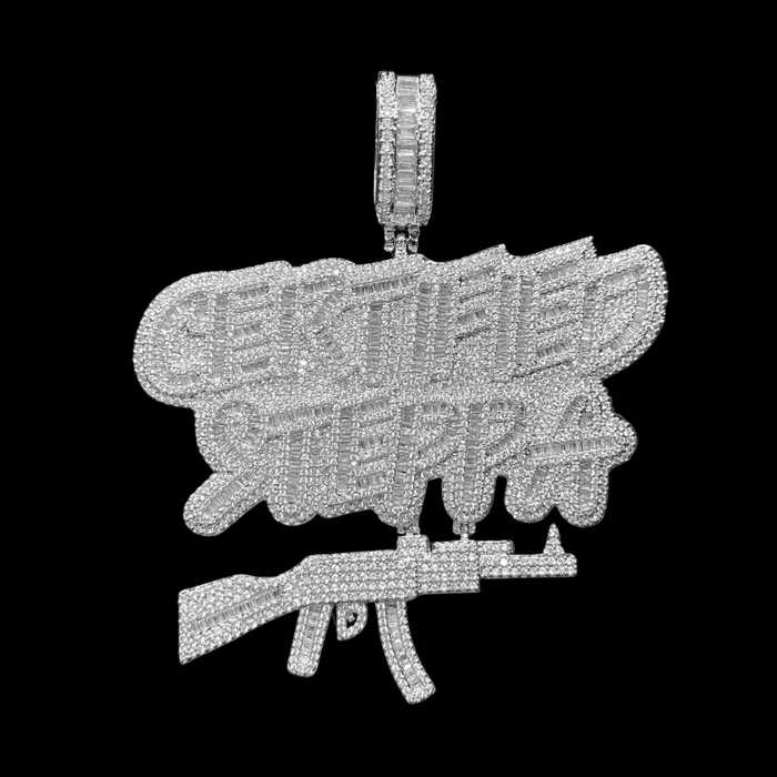 Necklaces CERTIFIED STEPPA Certified Steppa Iced Out Letter Diamond Pendant Necklace Necklaces CERTIFIED STEPPA Certified Steppa Iced Out Letter Diamond Pendant Necklace