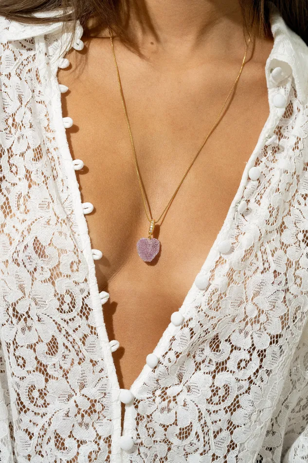 Necklaces Crystal Haze Jewelry EU Jelly Heart Pave Connector Tuttifrutti