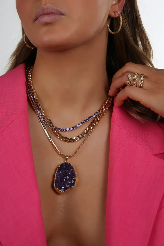 Necklaces Crystal Haze Jewelry Serena necklace Lavender