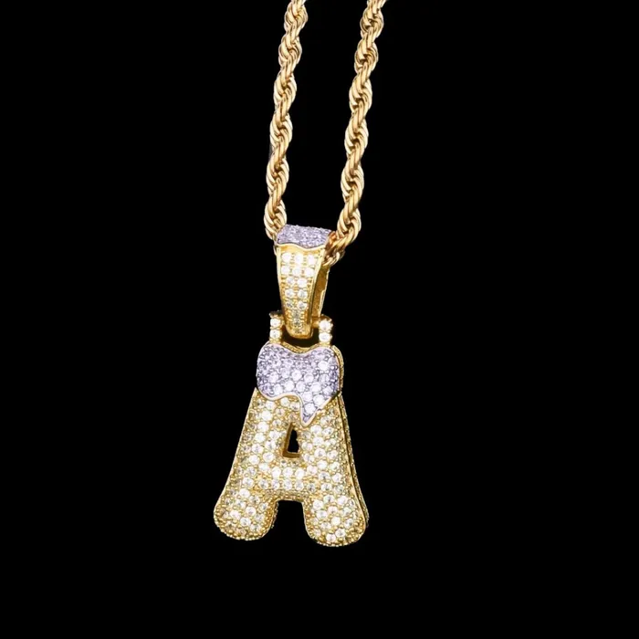 Necklaces DRIPPY Snowy Drip Iced Out Personalized Custom Name Necklace Pendant