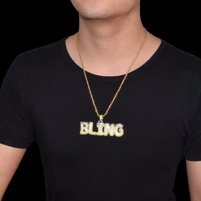 Necklaces DRIPPY Snowy Drip Iced Out Personalized Custom Name Necklace Pendant