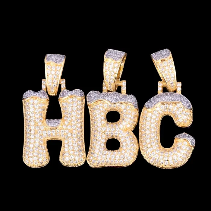 Necklaces DRIPPY Snowy Drip Iced Out Personalized Custom Name Necklace Pendant