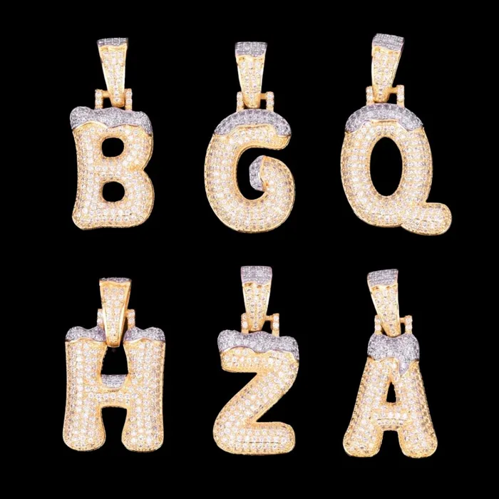 Necklaces DRIPPY Snowy Drip Iced Out Personalized Custom Name Necklace Pendant