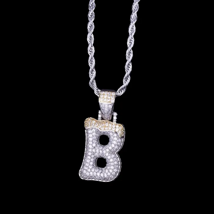 Necklaces DRIPPY Snowy Drip Iced Out Personalized Custom Name Necklace Pendant