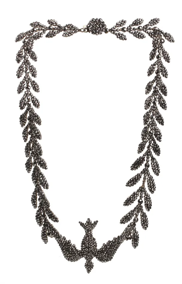 Necklaces Early 19th Century Cut Steel Bird Necklace Bell Bird Antiques