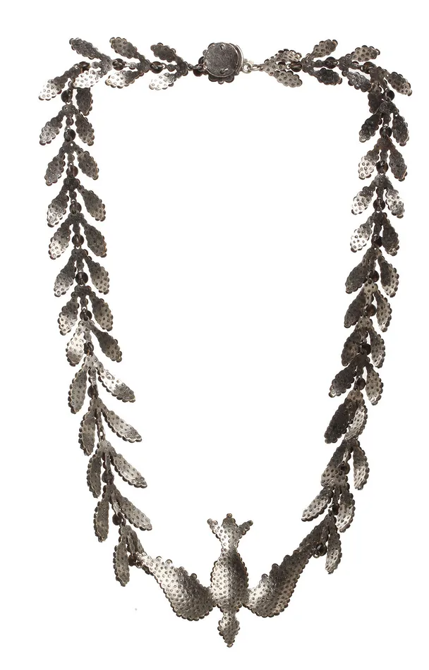 Necklaces Early 19th Century Cut Steel Bird Necklace Bell Bird Antiques