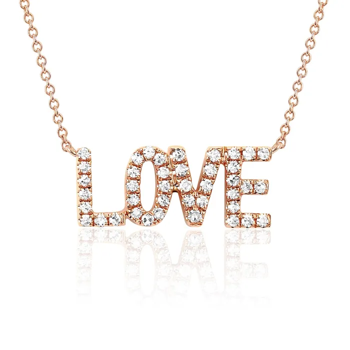 Necklaces EF COLLECTION Diamond LOVE Necklace