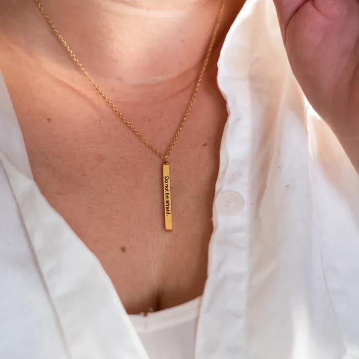 Necklaces Forever Truth Do Not Be Afraid Vertical Bar Necklace