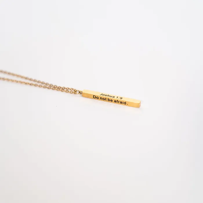 Necklaces Forever Truth Do Not Be Afraid Vertical Bar Necklace