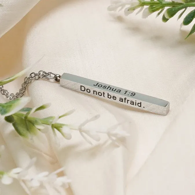 Necklaces Forever Truth Do Not Be Afraid Vertical Bar Necklace