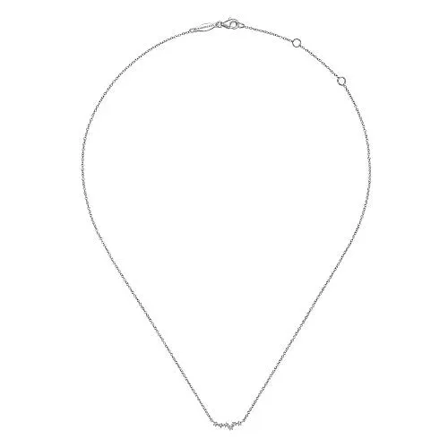 Necklaces GABRIEL CO 14K White Gold Diamond Constellation Bar Necklace