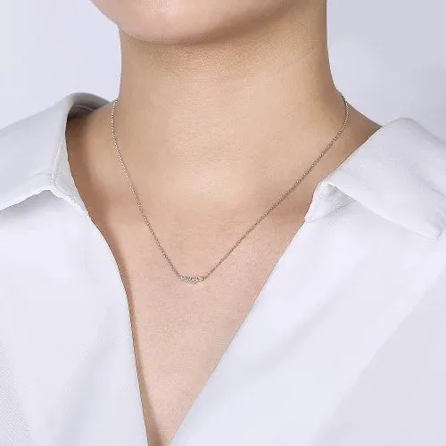 Necklaces GABRIEL CO 14K White Gold Diamond Constellation Bar Necklace