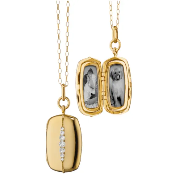 Necklaces MONICA RICH KOSANN Rectangular Diamond Locket Pendant