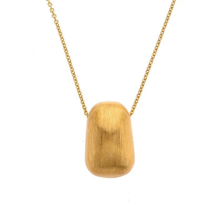 Necklaces Nava Zahavi Nava Zahavi Gold Plated Nugget Pendant Necklace