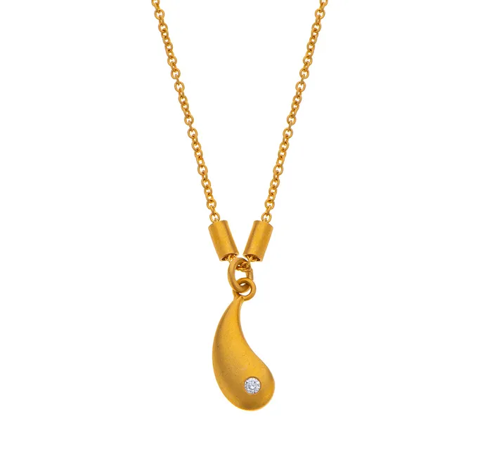 Necklaces Nava Zahavi Nava Zahavi Yellow Gold Wave Diamond Necklace