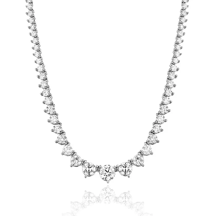 Necklaces Polachecks Collection Graduated Round Diamond Tennis Necklace Necklaces Polachecks Collection Graduated Round Diamond Tennis Necklace