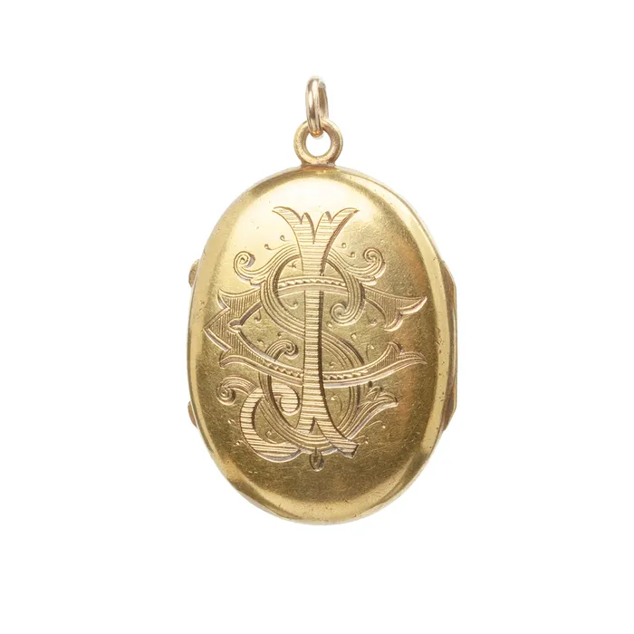 Necklaces Victorian Era Gold Anchor Locket for Hope Bell Bird Antiques