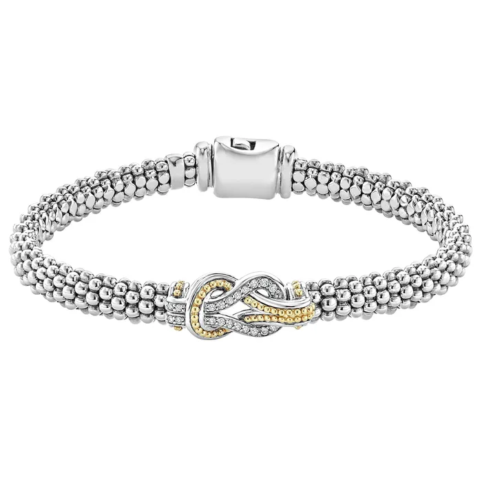 Newport TwoTone Knot Caviar Diamond Bracelet 6mm LAGOS Bracelets