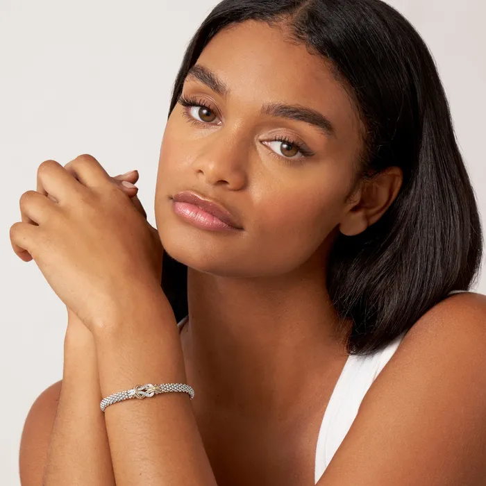 Newport TwoTone Knot Caviar Diamond Bracelet 6mm LAGOS Bracelets