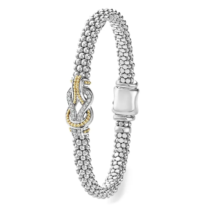 Newport TwoTone Knot Caviar Diamond Bracelet 6mm LAGOS Bracelets