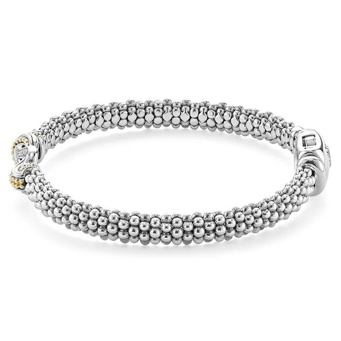 Newport TwoTone Knot Caviar Diamond Bracelet 6mm LAGOS Bracelets