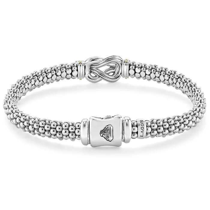 Newport TwoTone Knot Caviar Diamond Bracelet 6mm LAGOS Bracelets