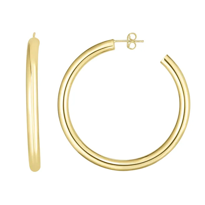 NicoleHD Jewelry 14k Gold 4mm Light Weight Hoop Earring With A Post Earrings NicoleHD Jewelry 14k Gold 4mm Light Weight Hoop Earring With A Post Earrings